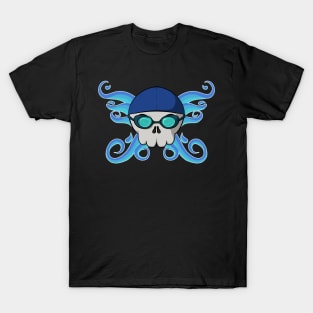 Swimming crew Jolly Roger pirate flag (no caption) T-Shirt